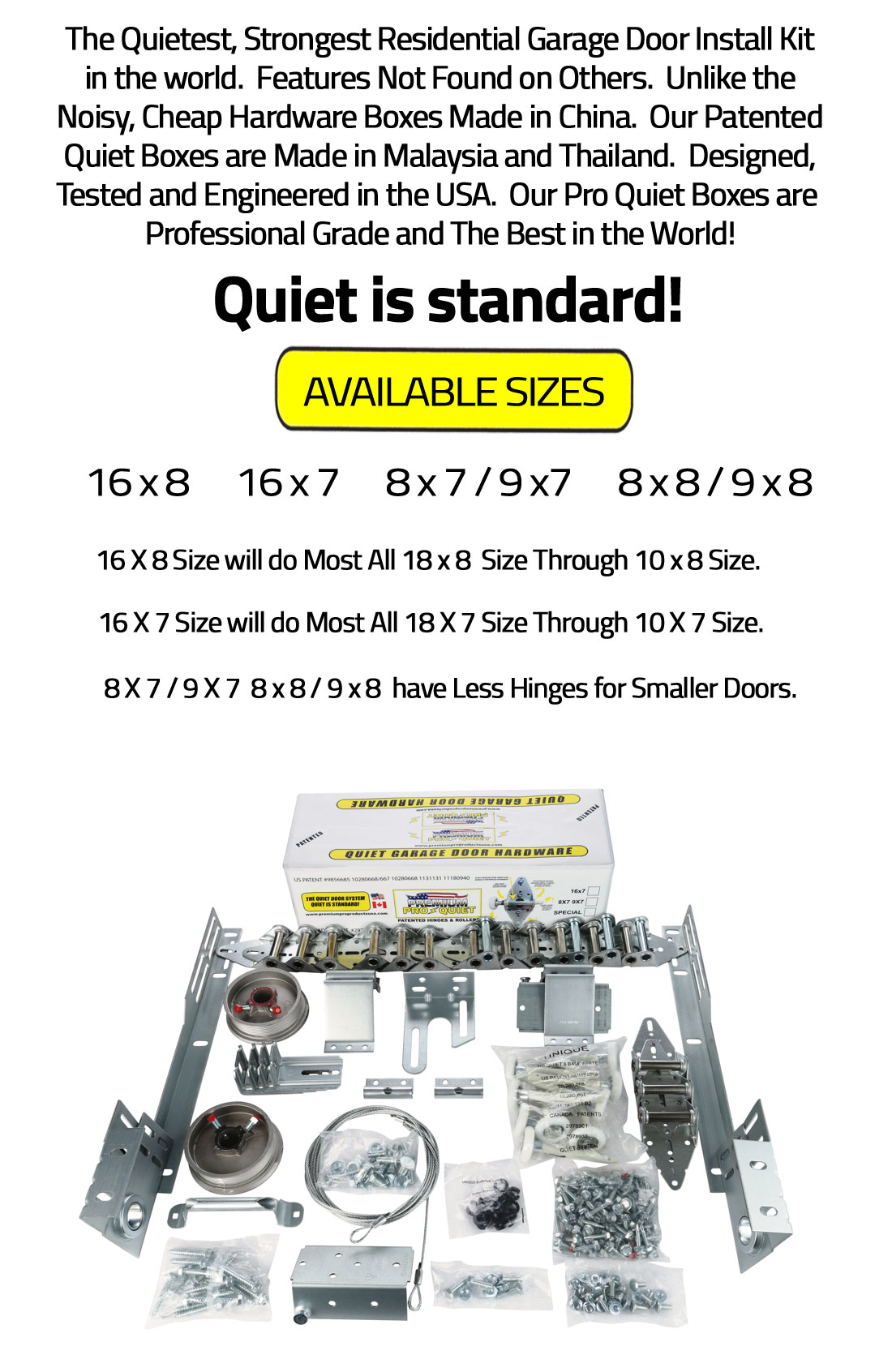 Premium Pro Quiet Garage Door Hardware